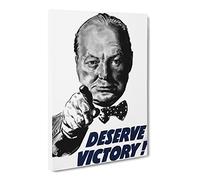 Winston Churchill War Recruitment Canvas Print | Gallery Wrapped 30mm Frame Wall Art | 20x14 inches | Ready to Hang | Modern Picture | Living Room Bedroom Lounge Office
