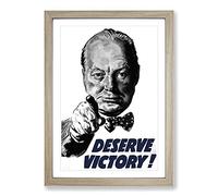 Winston Churchill War Recruitment Framed Print | A2 Oak Framed Wall Art | Ready to Hang | Modern Nature Picture | Living Room Bedroom Lounge Office
