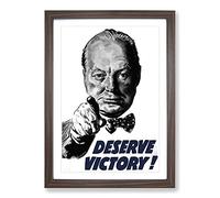 Winston Churchill War Recruitment Framed Print | A2 Walnut Framed Wall Art | Ready to Hang | Modern Nature Picture | Living Room Bedroom Lounge Office
