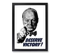 Winston Churchill War Recruitment Framed Wall Art Print A2 Black