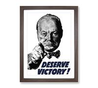 Winston Churchill War Recruitment Vintage Framed Print | A2 Walnut Framed Wall Art | Ready to Hang | Classic Nature Picture | Living Room Bedroom Lounge Office