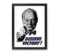 Winston Churchill War Recruitment Vintage Framed Print | A4 Black Framed Wall Art | Ready to Hang | Classic Nature Picture | Living Room Bedroom Lounge Office