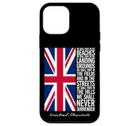 Winston Churchill We Shall Never Surrender Quote UK Flag Case for iPhone 12 mini