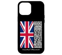 Winston Churchill We Shall Never Surrender Quote UK Flag Case for iPhone 12 Pro Max