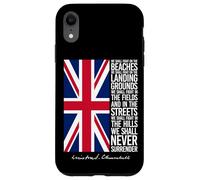 Winston Churchill We Shall Never Surrender Quote UK Flag Case for iPhone XR