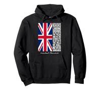 Winston Churchill We Shall Never Surrender Quote UK Flag Pullover Hoodie