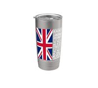 Winston Churchill We Shall Never Surrender Quote UK Flag Stainless Steel Insulated Tumbler