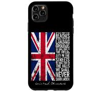 Winston Churchill We Shall Never Surrender UK Flag Aged Case for iPhone 11 Pro Max