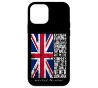 Winston Churchill We Shall Never Surrender UK Flag Aged Case for iPhone 12 mini