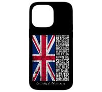Winston Churchill We Shall Never Surrender UK Flag Aged Case for iPhone 14 Pro Max