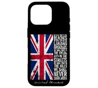 Winston Churchill We Shall Never Surrender UK Flag Aged Case for iPhone 16 Pro