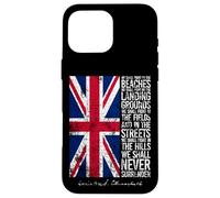 Winston Churchill We Shall Never Surrender UK Flag Aged Case for iPhone 16 Pro Max
