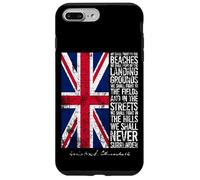 Winston Churchill We Shall Never Surrender UK Flag Aged Case for iPhone 7 Plus/8 Plus