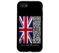 Winston Churchill We Shall Never Surrender UK Flag Aged Case for iPhone SE (2020) / 7 / 8