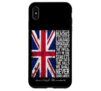 Winston Churchill We Shall Never Surrender UK Flag Aged Case for iPhone XS Max