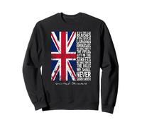 Winston Churchill We Shall Never Surrender UK Flag Aged Sweatshirt