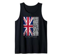 Winston Churchill We Shall Never Surrender UK Flag Aged Tank Top