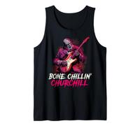 Winston Churchill Zombie Playing Guitar British England UK Tank Top