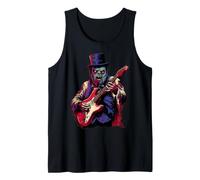 Winston Churchill Zombie Playing Guitar WW2 British History Tank Top