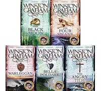 Winston Graham 5 Book set (Poldark Series) The Black Moon, The Four Swans, Warleggan, Bella Poldark & The Angry Tide