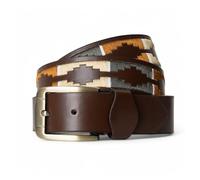 Winston Hide Leather Belts for Men, Brown and Black Embroidered Designer Mens Belt, Genuine Leather Brown Polo Belt with Classy Colourful Stitching for Mens (Dark green, XLarge (40"-43"))
