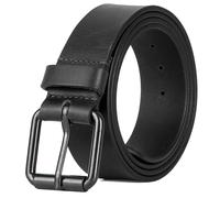 Winston Hide Leather Belts For Men Full Grain Genuine Leather Men's Belts 1.5" Wide Designed In London with Anti Scratch Buckle (Black, XLarge (40"-43"))