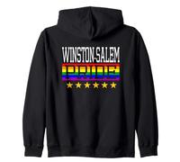 Winston-Salem Pride Gay Lesbian Queer LGBT Rainbow Flag Zip Hoodie