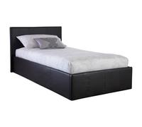 Winston Single Ottoman Bed Faux Leather Black 3 x 7ft