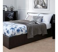Winston Small Double Ottoman Bed Faux Leather Black 4 x 7ft