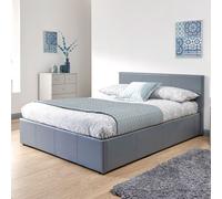 Winston Small Double Ottoman Bed Faux Leather Grey 4 x 7ft