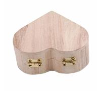 WINSX Jewellery Box Love Heart Shaped Wooden Jewelry Storage Earrings Necklace Ring Case for Packaging Jewelry Small Gifts Trinkets Wooden Crafts Art DIY Kids Toys