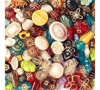 Winsyison 100g Baroque Acrylic Assorted Beads, Bohemia Butterfly Flower Czech Beads Charms, Vintage Multi-Shaped Colorful Spacer Assortments for Jewelry DIY Crafts