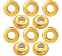 Winsyison 10pcs Gold Flat Spacer Beads, 5mm Small Round Disc Beads for Jewelry Making, Tiny Loose Spacer Handmade Supplies for Bracelets Necklaces Earrings DIY Crafts