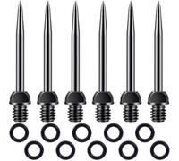 Winsyison 16pcs Steel Dart Tips Set, 6pcs Dart Tips Points with 10pcs O Type Rubber Rings, Nonslip Conversion Points Tools Accessories for Dartboard Extra Flight Leisure Sports Game Room- Black