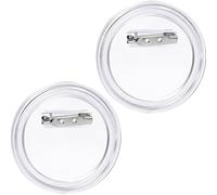 Winsyison 2pcs Clear Custom Buttons, Acrylic Button Blank Pins for Crafts, Round Blank Photo Pin Personalized Badge Making Supplie for DIY Project