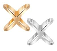 Winsyison 2pcs X Shape Silk Scarf Ring, Alloy Silk Scarves Ring Shawl Clip, Minimalist Geometric Scarf Slide Buckle Brooches Clothing Accessories for Women- Gold & Silver
