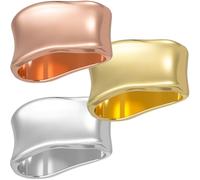 Winsyison 3pcs Silk Scarf Ring, Metal Silk Scarves Shawl Clip, Minimalist Geometric Scarf Slide Buckle Brooches Clothing Accessories for Women- Rose Gold & Gold & Silver