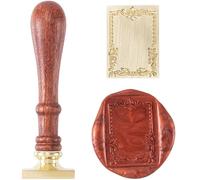 Winsyison Wax Seal Stamp Kit, Photo Frame Sealing Wax Stamp, Vintage Sealing Tool with Wooden Handle for Invitations Envelopes Letter Greeting Cards Gift Wrapping