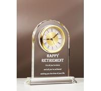 WinTaim Crystal Retirement Alarm Clock Gifts for Men Women, Happy Retirement Plaque for Coworkers, Boss, Going Away Gift for Retired Friends, Farewell Goodbye Presents for Doctors Nurses Teacher