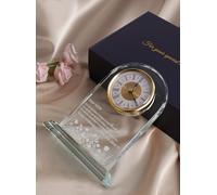 WinTaim Mum Glass Clock Gift from Daughter or Son: Unique Birthday, Christmas, Thanksgiving Blessings, Mother's Day, and Valentine Gifts - Elegant Desk Clock with Base for Mom Who Has Everything
