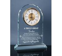 WinTaim Teacher Gifts for Women Men, Thank You For Helping Me Grow, Elegant Glass Clock For Home Decoration, Graduation Thank You Gifts for Teacher, Best Teacher Gifts from Students