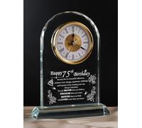 WinTaim Unique Happy 75th Birthday Gifts for Women, Men, Mom, Dad, Grandma, Grandpa, 75 Year Old Birthday Present Quartz Clocks with Blessing Decorations for Her, Him, Parents, and Couples