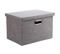 Wintao Storage Boxes with Lids, Collapsible Fabric Storage Baskets for Shelves, Grey, Small, 33 x 22 x 18 cm, 1 Pack
