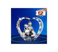 Wintarn Personalized 3D Holographic Photo Etched Engraved Inside Crystal Personalized Photo Gifts Christmas Custom Photos Customized Christmas Birthday Wedding Memorial Gifts