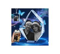 Wintarn Personalized 3D Holographic Photo Etched Engraved Inside The Crystal Christmas Decorations Engraved Gifts Anniversary Birthday Gifts For Women Girlfriend Boyfriend Couple