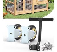 Wintcomfort Mobile Chicken Coop Wheel Kit, Chicken Tractor Wheels and Lifting Handle, Chicken Cage Wheels for Portable Poultry Mobilization, Easy-Move Chicken Coop Accessories for Self Design