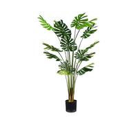 Wintem Artificial Monstera Plant with 16 Leaves 170cm Pot with Natural Moss Perfect for Indoor Use