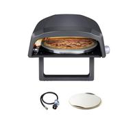 Wintem Gas Pizza Oven with 360° Rotating Plate for Even Cooking - Double Burner 4000W Up to 500° Temperature