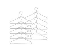 Wintem Set of 10 Heavy Duty and Lightweight Metal Coat Hangers - Ideal for Keeping Your Wardrobe in Order and Storing Trousers, Shirts, Jackets and Coats - Space-Saving and Convenient Round Hook