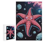 Winter Activity Gift - Angry Starfish Monster in Space, Jigsaw Puzzle for Adults, 1000 PCS - to Assemble, Frame And Display
